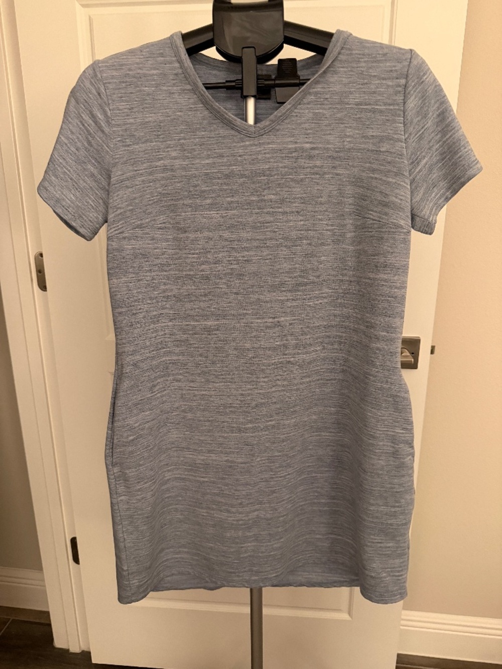 32 Degrees Cool Light Blue Heather V-Neck Dress